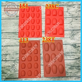 HCM - Khuôn silicon làm bánh vỏ sò Madeleine size to 9 bánh