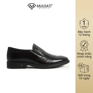 Giày tây nam MULGATI Big Size Black Leather da bò cao cấp không dây - NTW810932