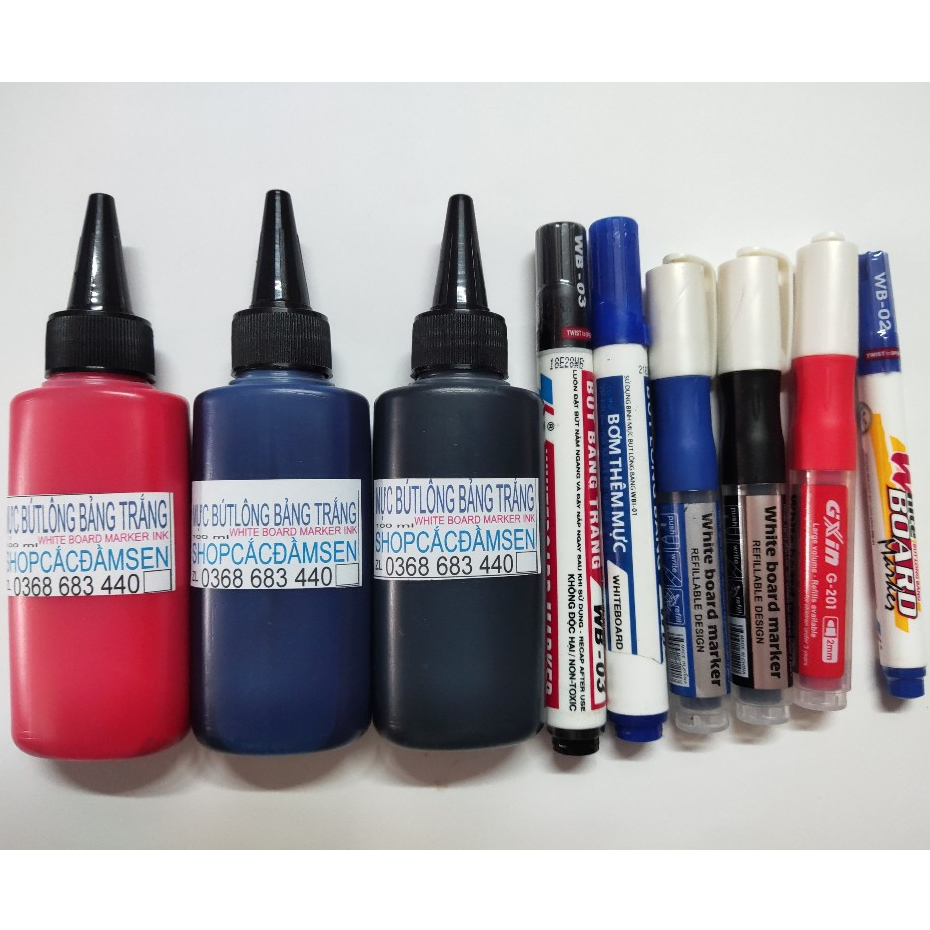 MỰC BÚT LÔNG BẢNG TRẮNG WHITE BOARD MARKER CHAI CÓ VÒI 100ML