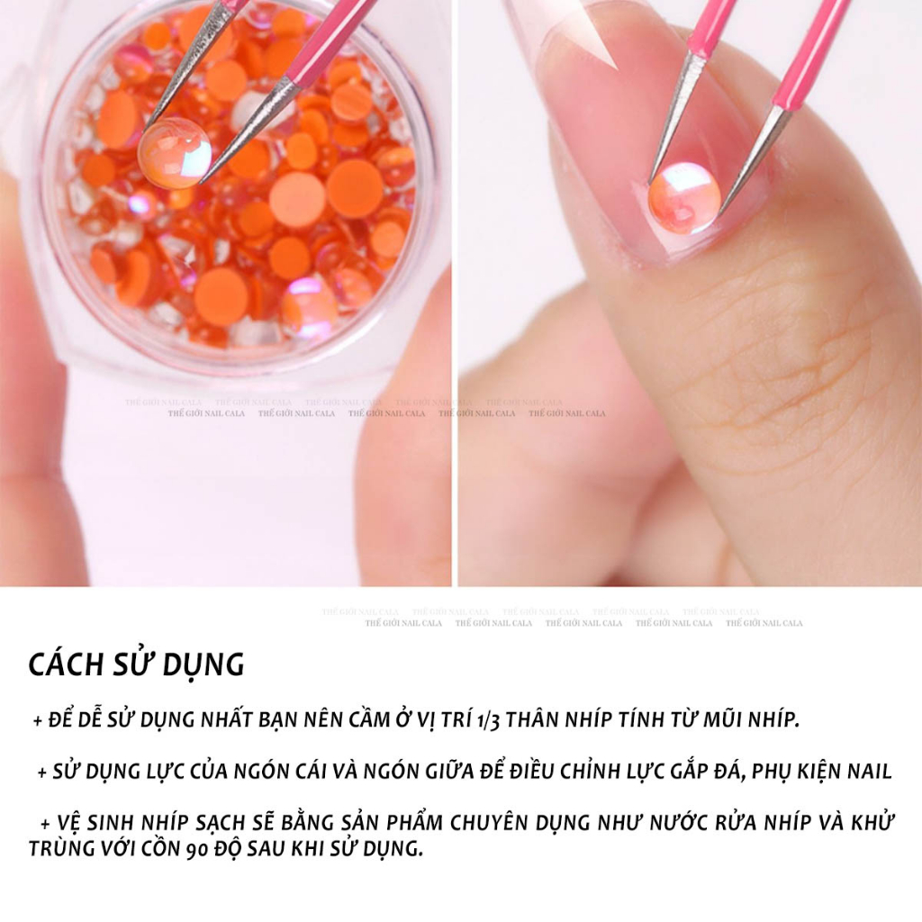 Nhíp gắp phụ kiện chuyên dụng - Nhíp gắp charm đá, sticker 2 đầu đa chức năng cho chi em làm nail