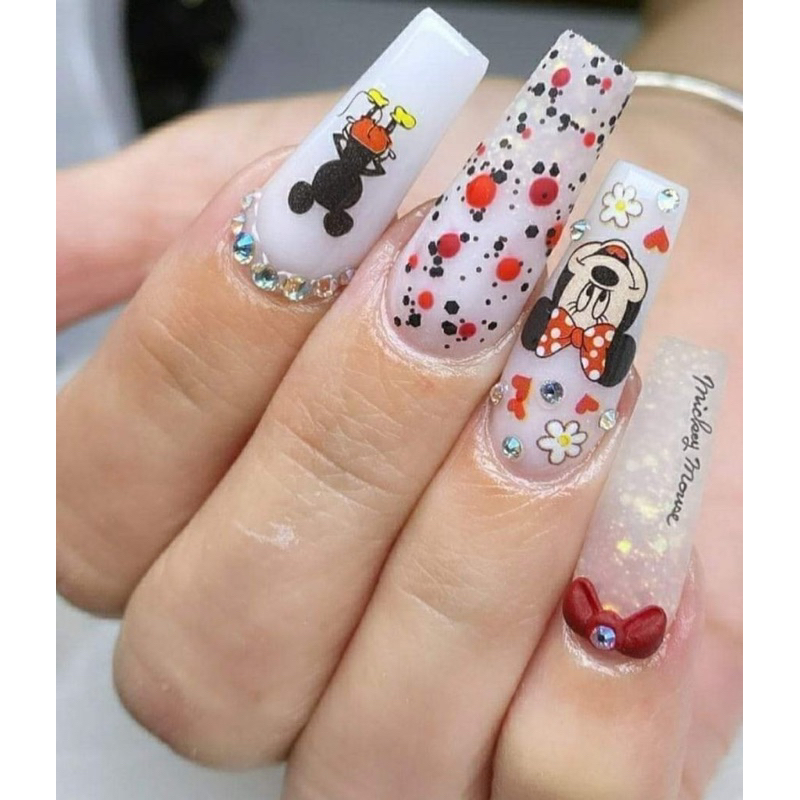 Sticker gấu dâu , gấu nâu, chuột hoạt hình dán móng tay hot hit | BigBuy360 - bigbuy360.vn