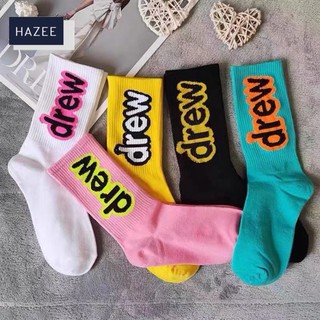 Tất, vớ combo 5 đôi _drew nam nữ cổ cao hazee, dài vải dệt kim cao cấp 05 màu