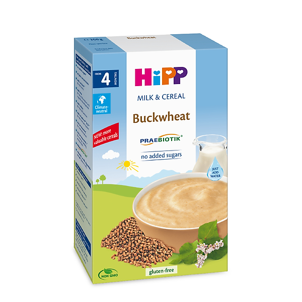 Bột ăn dặm dinh dưỡng Sữa, Hoa Quả HiPP Organic hộp 250g, dành cho bé từ 4-6 tháng tuổi.