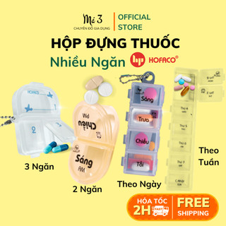 Hộp đựng thuốc uống nhiều ngăn, hộp nhắc uống thuốc, chia thuốc hàng ngày, hàng tuần, theo tuần, theo ngày Hofaco