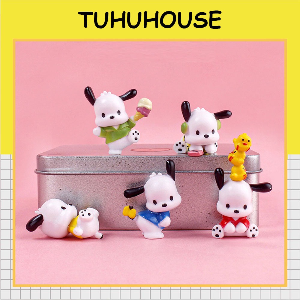 Charm Pochacco decor nắp bình ly giữ nhiệt cute, mô hình 3d hoạt hình trang trí cốc nước đi học đi làm - TUHUHOUSE