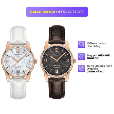 Đồng hồ nữ Certina C034.210.36.117.00 mặt kính Sapphire thời trang, chịu nước 10ATM, dây da đeo tay cao cấp