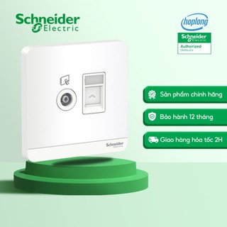 Bộ ổ cắm TV và bộ ổ mạng cat6 AvatarON Schneider E8332TVRJS6_WE_G19 màu trắng