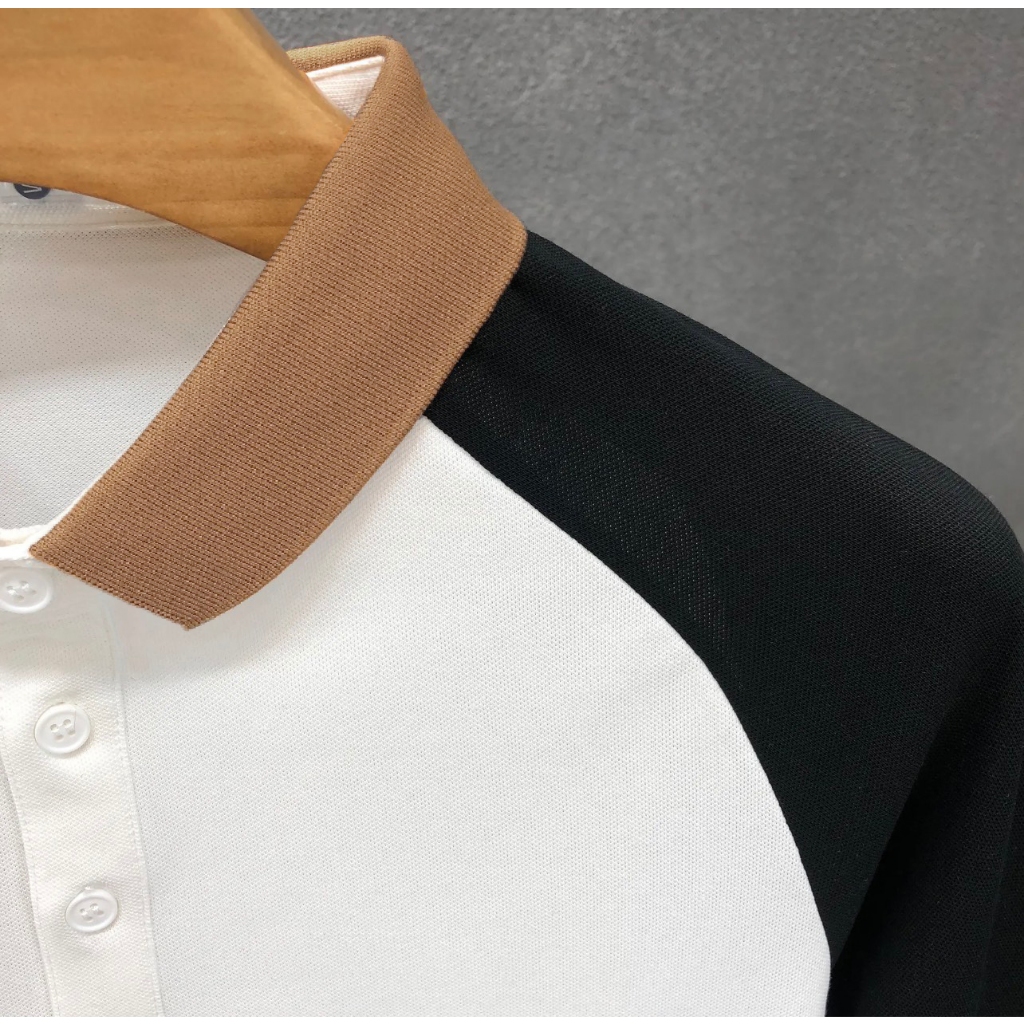 Áo Polo nam phối màu trẻ trung sang trọng vải cotton cá sấu co giãn 4 chiều kháng khuẩn - POLOMAN