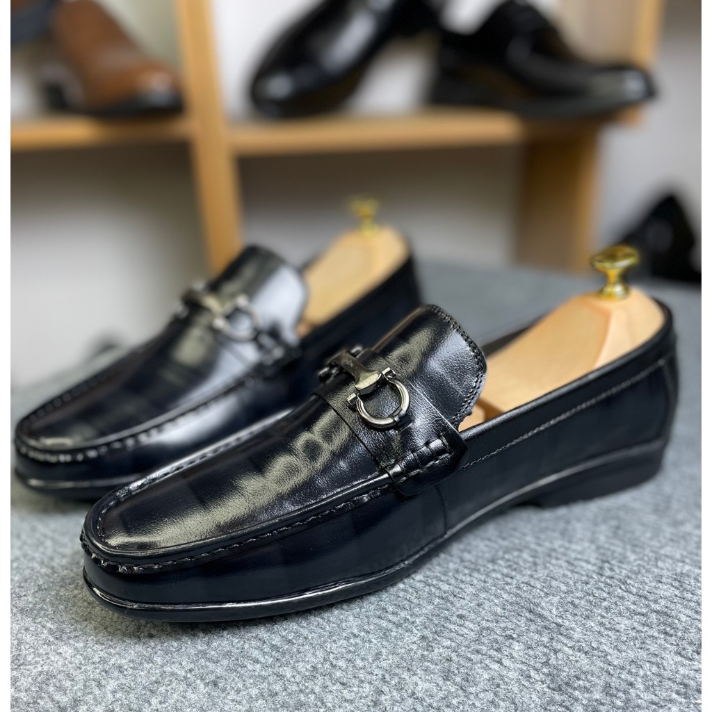 Giày Lười Nam Da Bò Quai Xích Chất Da Cao Cấp Bảo Hành 24 Tháng Mã LF10