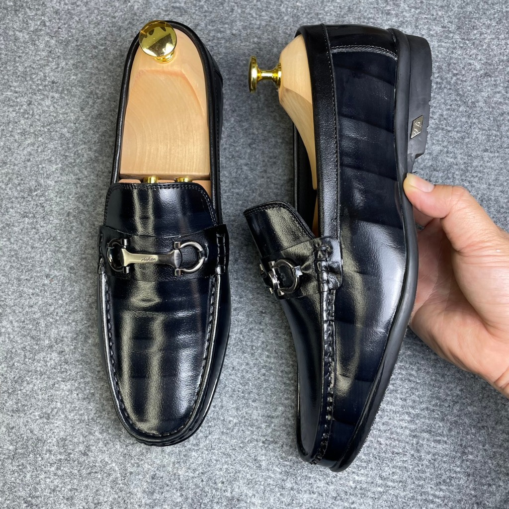 Giày Lười Nam Da Bò Quai Xích Chất Da Cao Cấp Bảo Hành 24 Tháng Mã LF10