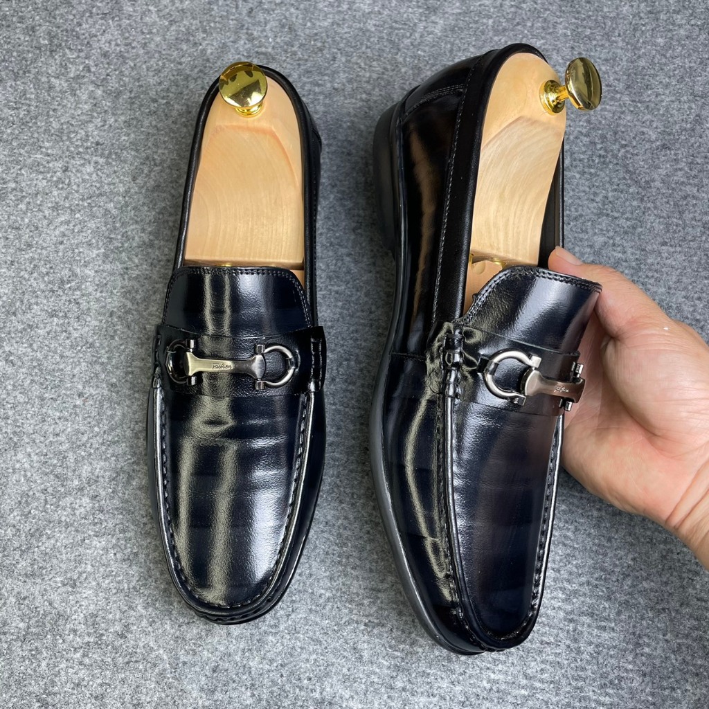 Giày Lười Nam Da Bò Quai Xích Chất Da Cao Cấp Bảo Hành 24 Tháng Mã LF10