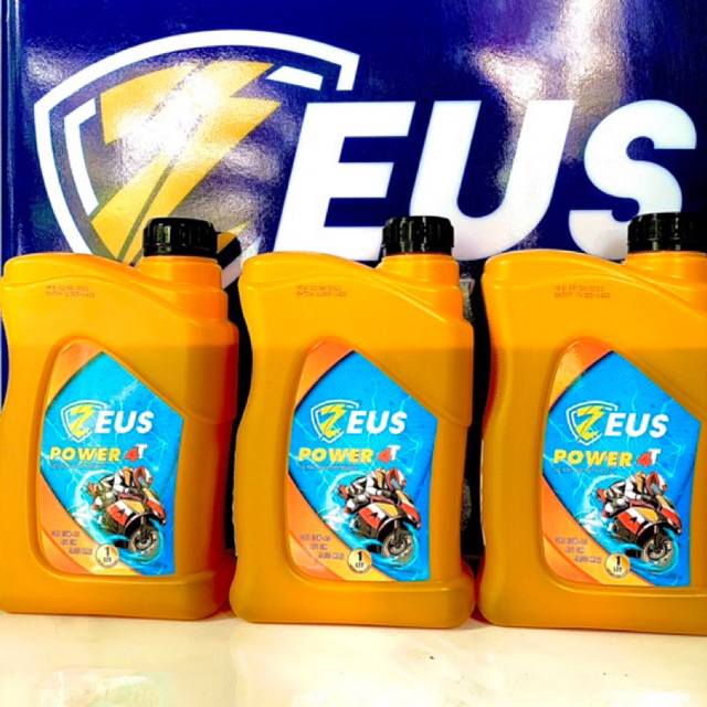 Nhớt Zeus Power 4T 10W40 1 Lít dầu động cơ xe máy cao cấp xe số và xe côn tay đời mới