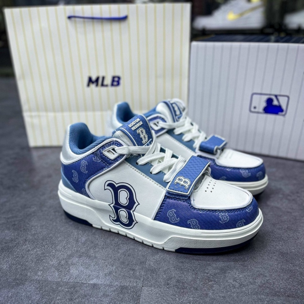 GIÀY Thể Thao sneakers M.L.B CHUNKY MONOGRAM 2023 Bản SC, Sneaker NY Xanh Navy full size 36-43