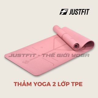 Thảm tập yoga định tuyến, Thảm tập gym 2 lớp TPE chống trơn trượt cao cấp JUSTFIT STORE