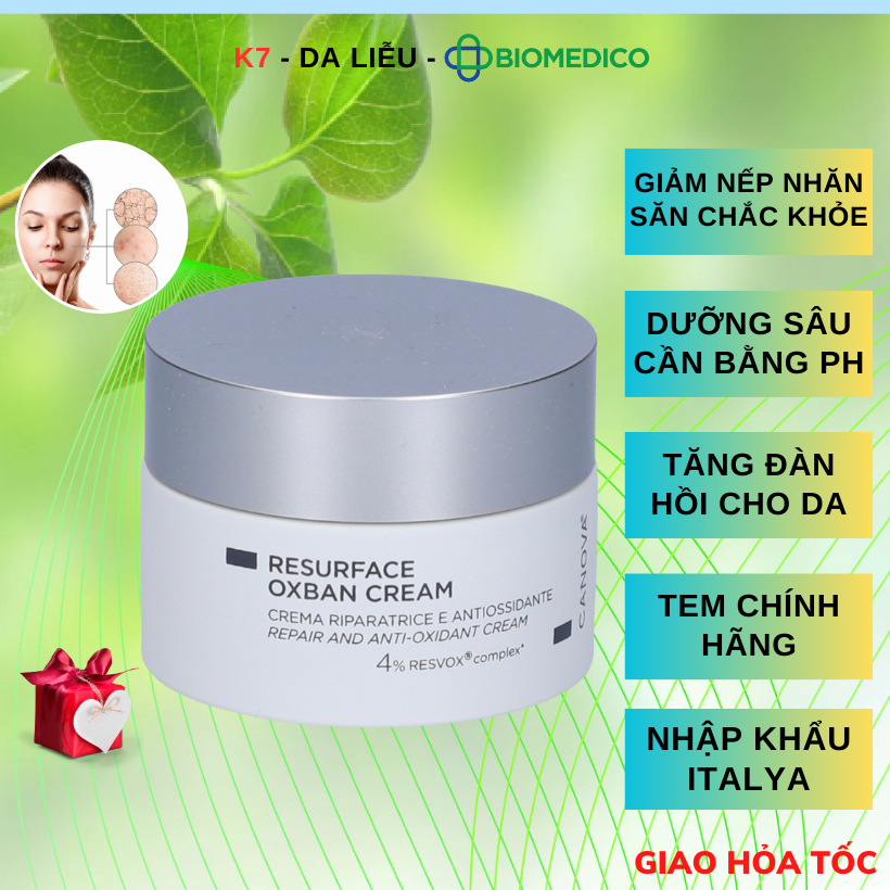 Kem phục hồi da lão hóa nám OXBAN CANOVA 50ml ITALY cao cấp, dưỡng ẩm sâu, da sáng khỏe săn chắc