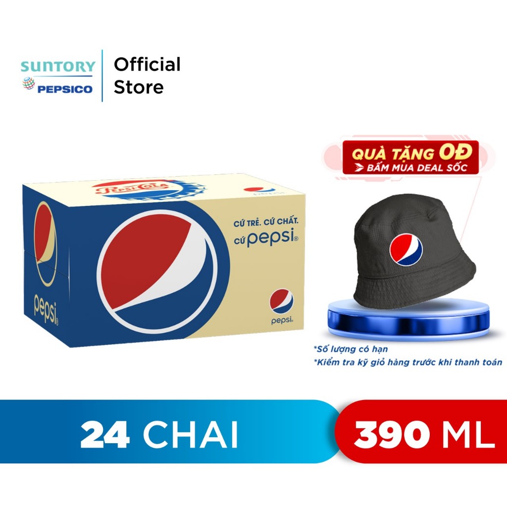 Thùng 24 Chai Nước Ngọt Có Gaz Pepsi