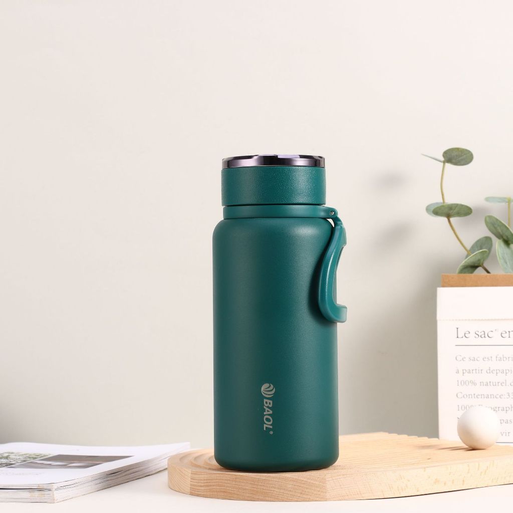 Bình giữ nhiệt BAOL INOX 304 cao cấp 1000ml, có lọc trà dành cho lái xe đường dài, thể thao, cắm trại, du lịch, văn phòn
