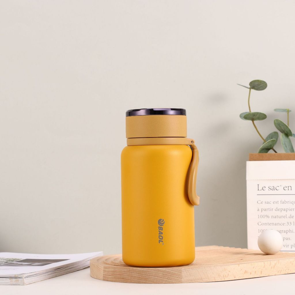 Bình giữ nhiệt BAOL INOX 304 cao cấp 1000ml, có lọc trà dành cho lái xe đường dài, thể thao, cắm trại, du lịch, văn phòn