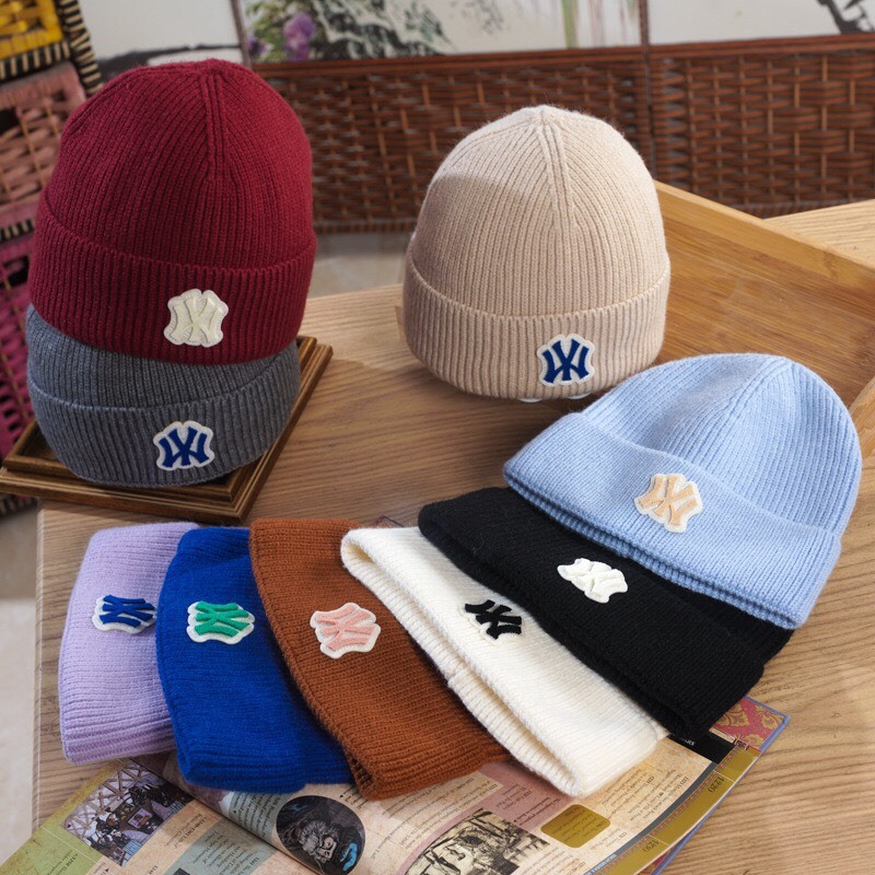 Mũ len beanie TUMIE dệt kim cao cấp thêu chữ NY nón len dệt kim unisex phong cách hàn quốc ML021