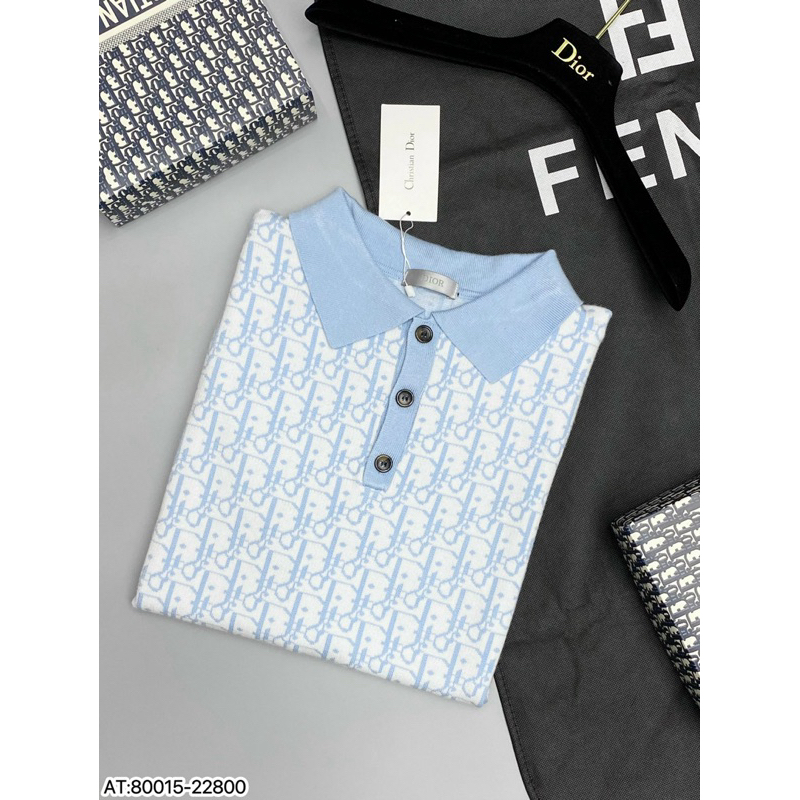 Áo polo dior chất len dập vân bản Supper QC cao cấp