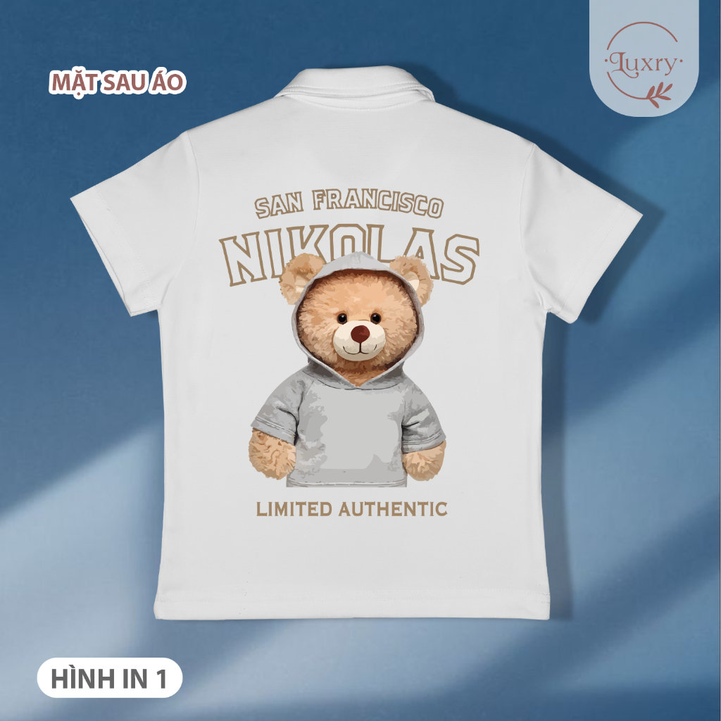 Áo polo thể thao trẻ em Luxry chất vải cotton poly thoáng khí cho bé từ 2 đến 11 tuổi