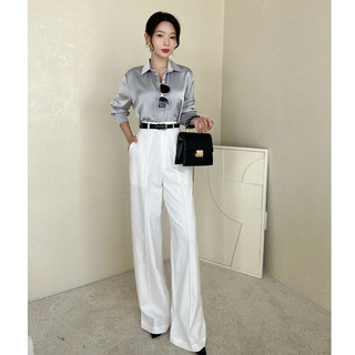 Áo Sơ Mi Công Sở Tay Dài Form Rộng Basic Chất Lụa Mát Mẻ BBSTORE'S - A2379