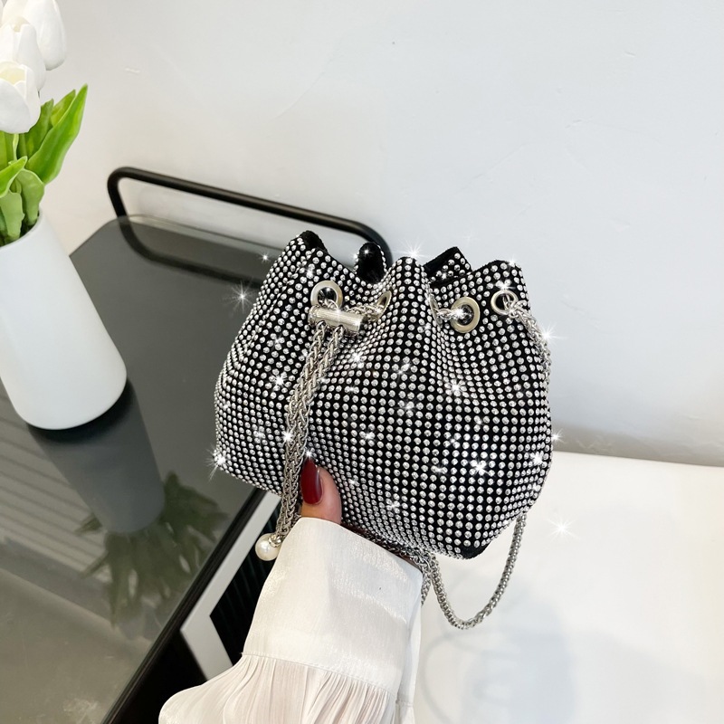 Túi xách nữ đeo chéo túi đính đá dự tiệc mini thời trang 2023 Mới Kim Cương Sáng Món quà sinh nhật