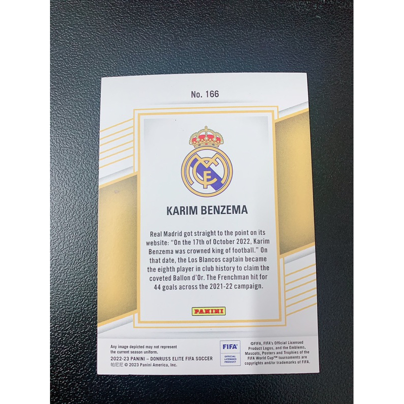 Thẻ Karim Benzema Panini Elite 2022/23