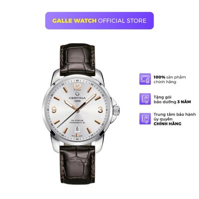 Đồng hồ cơ nam Certina C034.407.16.037.01 dây da đeo tay cao cấp, mặt kính Sapphire chống xước, thời trang