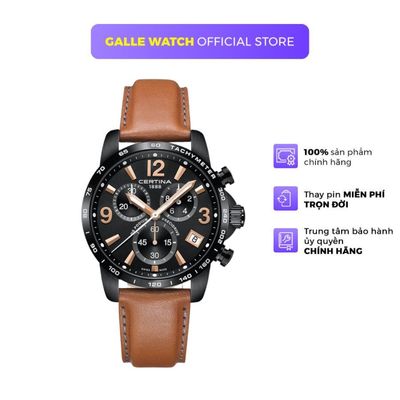 Đồng hồ nam Certina C034.417.36.057.00 mặt kính Sapphire cao cấp, dây da đeo tay thời trang, chống nước 10ATM