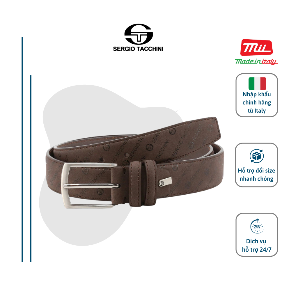 Thắt Lưng Dây Nịt Da Nam Cao Cấp - SERGIO TACCHINI Bản 3 Mặt Kim Loại - Nhập Khẩu Chính Hãng Từ Ý - C250210C360