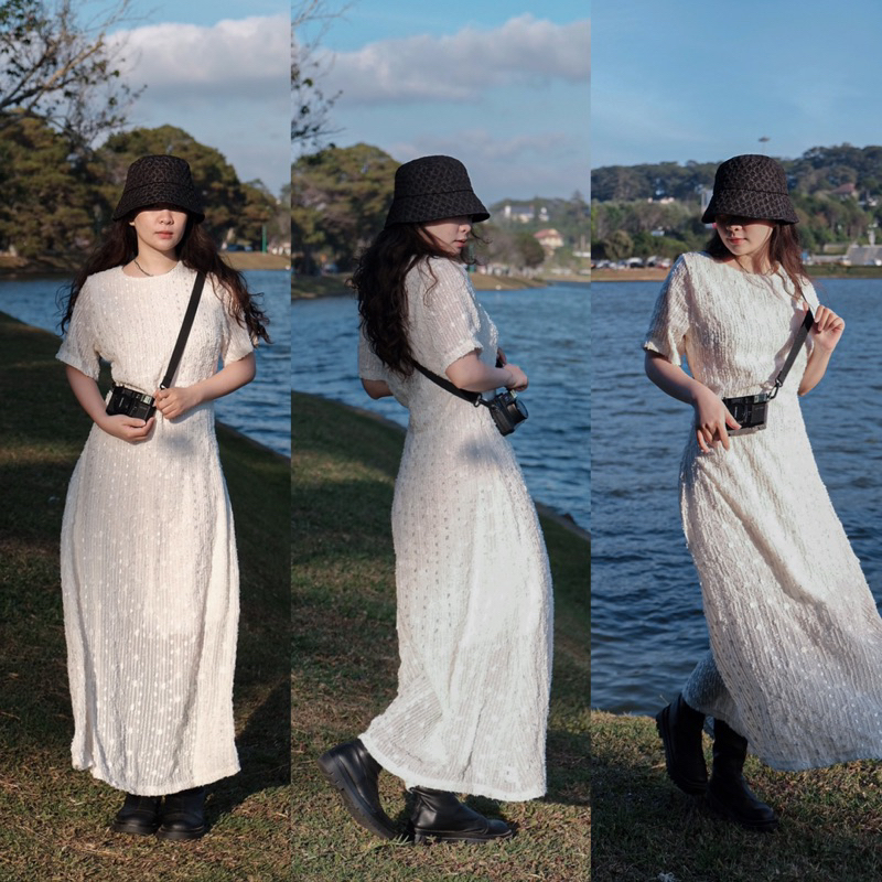 Bittersweet - Váy dài dáng suông cổ tròn Chilly Dress