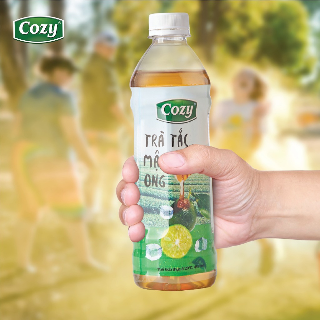 Trà Tắc Mật Ong Chai Uống Liền Pet 455ml Cozy Thơm Ngon Vị Trà Trái Cây (Thùng 24 Chai x 455ml)