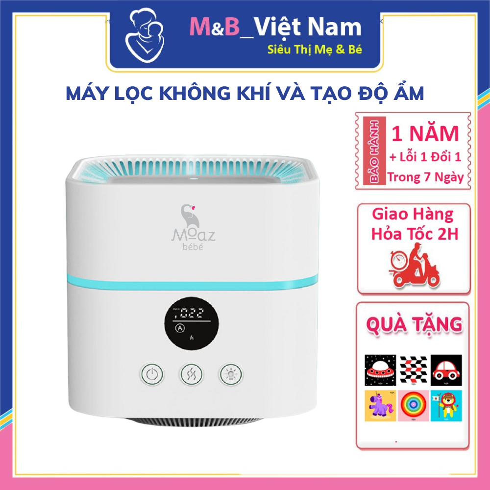 Máy lọc không khí và tạo độ ẩm phòng cho bé Moaz MB 066 diệt khuẩn bằng