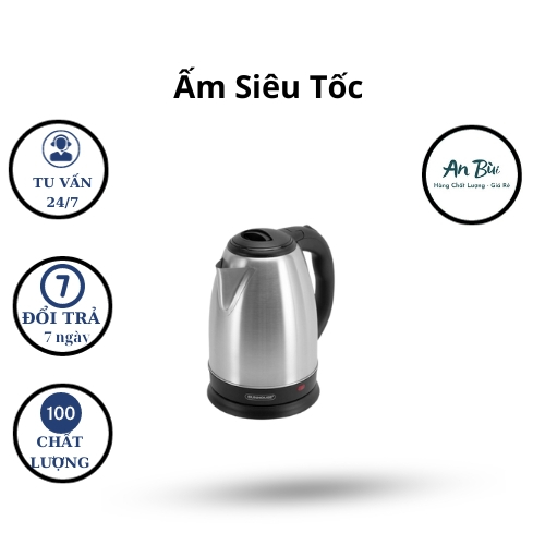 Ấm Siêu Tốc -Bình Đun Nước Electric Kettle 1.8L Cao Cấp Sôi Nhanh Tiết