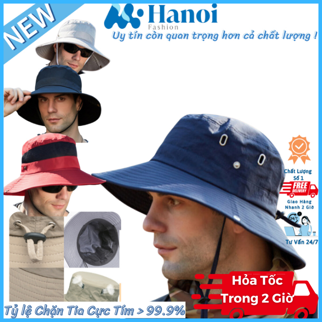 Mũ Nón Tai Bèo Vành Rộng Đi Câu Cá Thoáng Khí Chống Nắng Hiệu Quả Thời Trang Có Thể Gấp Gọn Cho Nam Nữ HB26