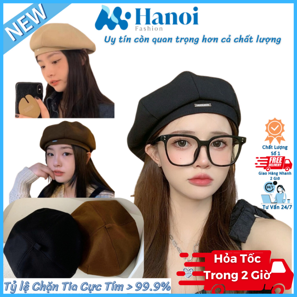 Mũ Nồi Beret Thời Trang Chất Liệu Dạ Nỉ Mềm Dầy Thoáng Mát Phong Cách Hàn Quốc Trẻ Trung Cho Nữ - Hanoi Fashion