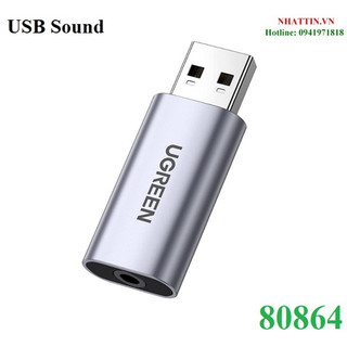 Card sound USB 2.0 to 3.5mm TRRS Mic & Loa Ugreen 80864 cao cấp (Vỏ nhôm)