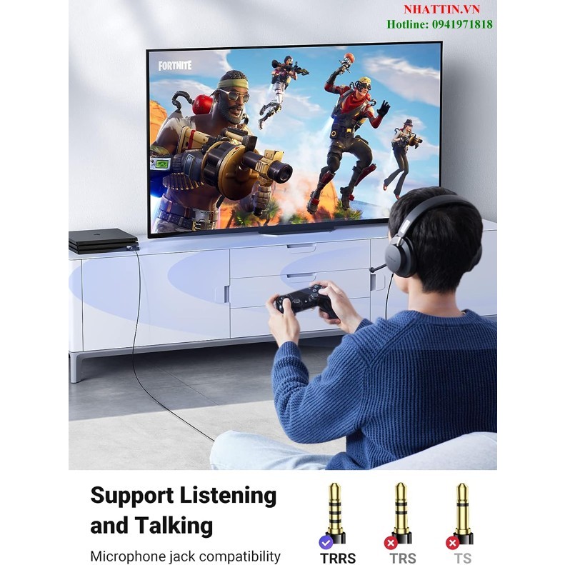 Card sound USB 2.0 to 3.5mm TRRS Mic & Loa Ugreen 80864 cao cấp