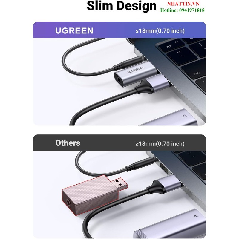 Card sound USB 2.0 to 3.5mm TRRS Mic & Loa Ugreen 80864 cao cấp
