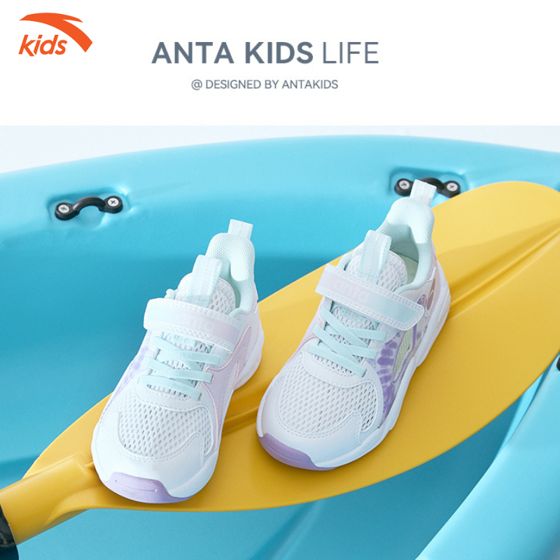 Giày sandal thể thao bé gái Anta Kids W322329980 bít mũi bảo vệ mũi chân bé tối đa