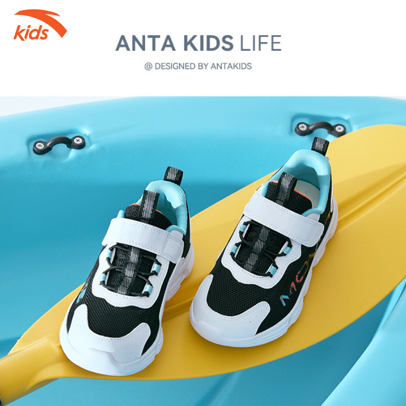 Giày sandal thể thao bé trai Anta Kids W312339972 bít mũi bảo vệ mũi chân bé tối đa