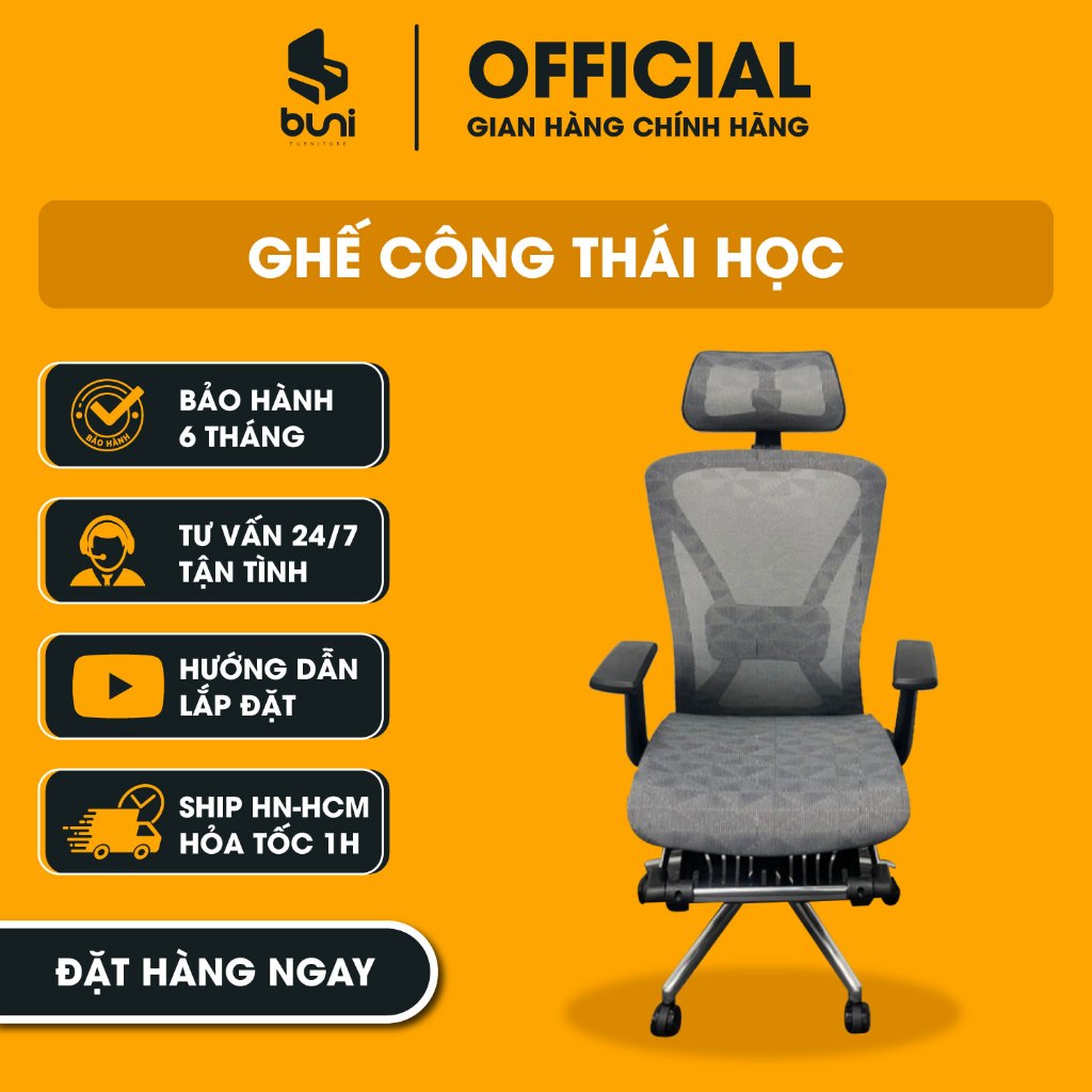 Ghế Xoay Công Thái Học JM08, Gaming Tựa Đầu, Phong Cách Hiện Đại, Bảo Vệ Sức Khỏe Người Dùng