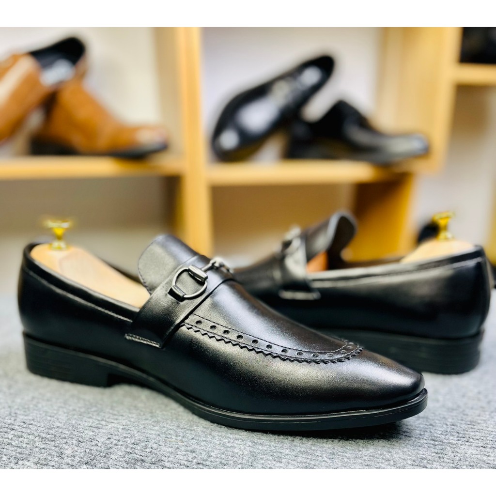 Giày Da Nam Công Sở Viền Xích Chất Da Bò Thật Bảo Hành 24 Tháng Mã 5