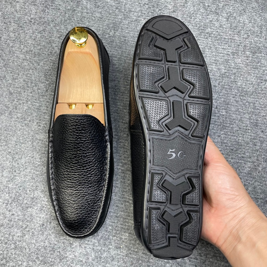 Giày Lười Nam Da Bò Vân Chất Da Bò Cao Cấp Bảo Hành 24 Tháng Mã LF11