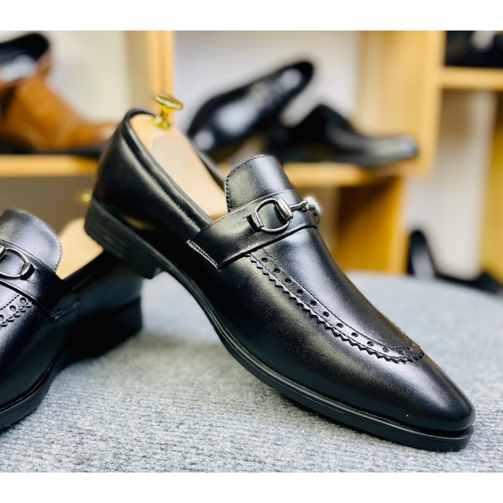 Giày Da Nam Công Sở Viền Xích Chất Da Bò Thật Bảo Hành 24 Tháng Mã 5