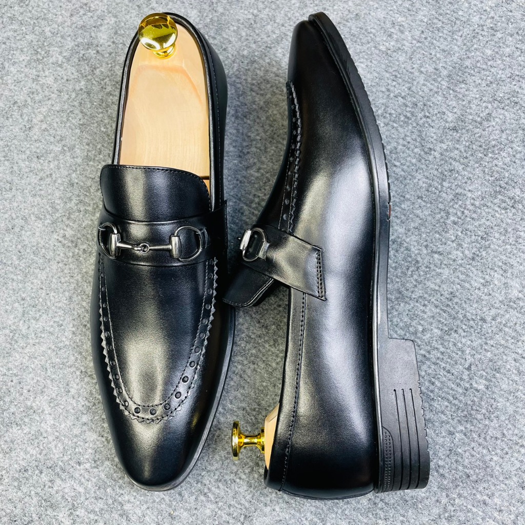 Giày Da Nam Công Sở Viền Xích Chất Da Bò Thật Bảo Hành 24 Tháng Mã 5