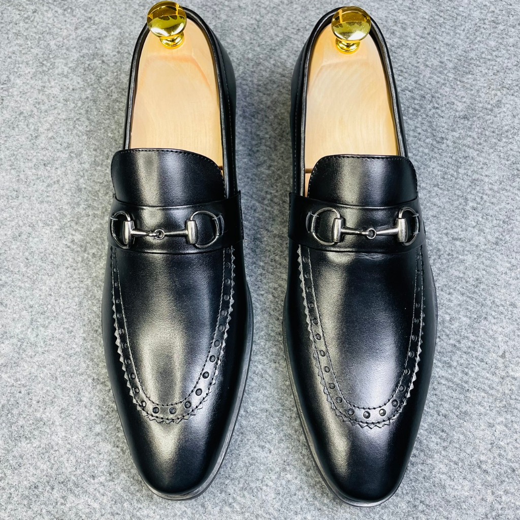 Giày Da Nam Công Sở Viền Xích Chất Da Bò Thật Bảo Hành 24 Tháng Mã 5