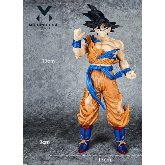 Mô Hình Dragon Ball Songoku ss2 Super Saiyan Đại Chiến Tóc Vàng Tóc Đen Bản Cao Cấp Cao 33.5cm - Figure
