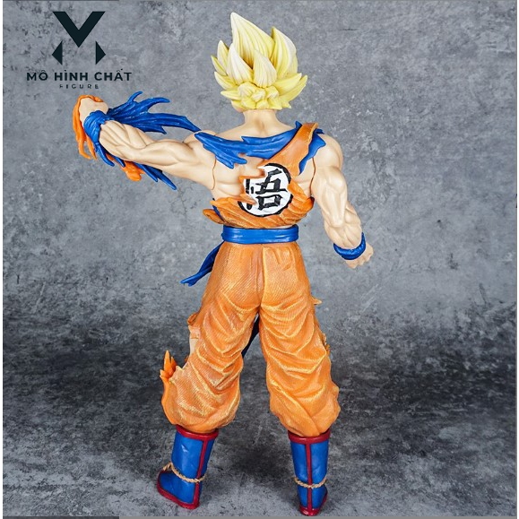 Mô Hình Dragon Ball Songoku ss2 Super Saiyan Đại Chiến Tóc Vàng Tóc Đen Bản Cao Cấp Cao 33.5cm - Figure